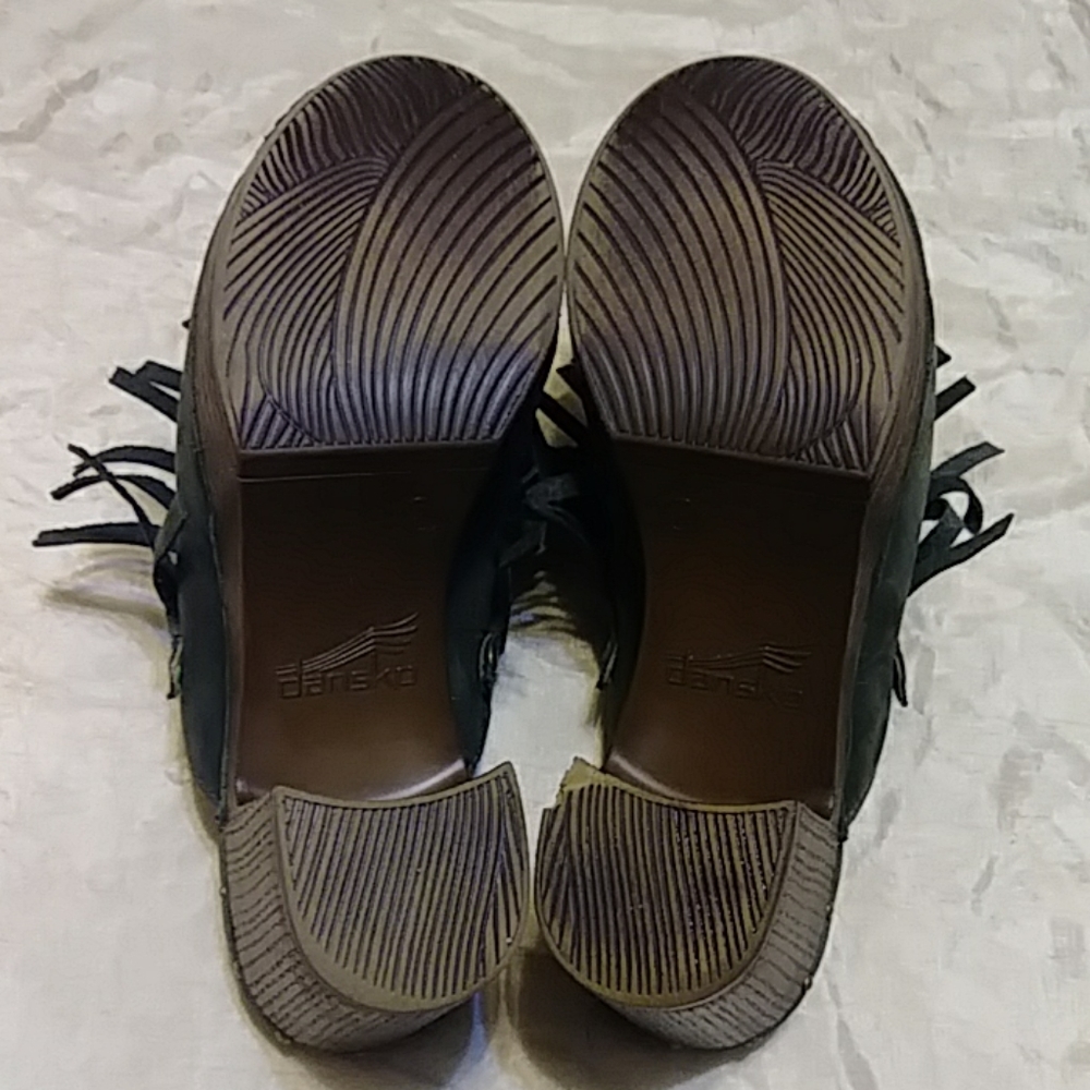 Dansko Deni Fringed Suede Clogs - Picture 6 of 8
